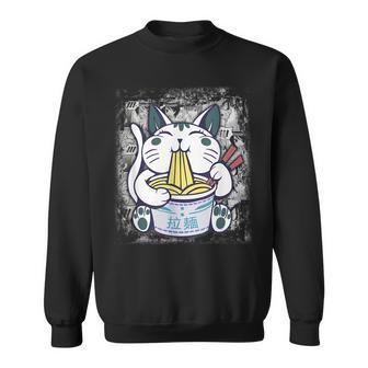 Ramen Cat Kawaii Anime Japanese Gifts Cat Lovers Kawaii Neko V4 Men Women Sweatshirt Graphic Print Unisex - Thegiftio UK