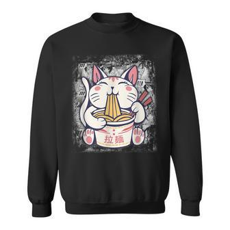 Ramen Cat Kawaii Anime Japanese Gifts Cat Lovers Kawaii Neko V5 Men Women Sweatshirt Graphic Print Unisex - Thegiftio UK