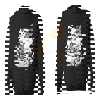 Ramen Cat Kawaii Anime Otaku V2 Men Women Sweatshirt Graphic Print Unisex - Thegiftio
