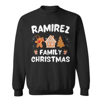 Ramirez Family Christmas Tree Gingerbread Reindeer Xmas 2022 Men Women Sweatshirt Graphic Print Unisex - Thegiftio