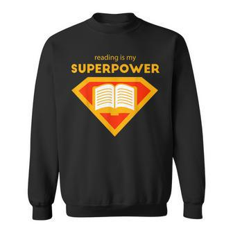 Reading Is My Superpower | Cute Read More Gift Sweatshirt | Mazezy