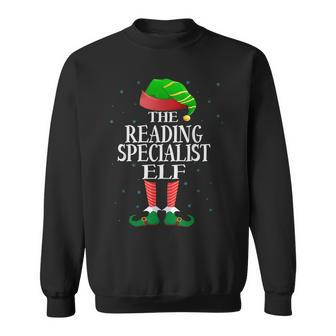 Reading Specialist Elf Funny Matching Pajama Group Christmas Men Women Sweatshirt Graphic Print Unisex - Seseable