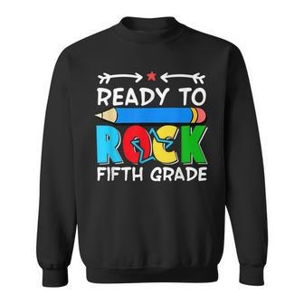 Ready To Rock First Grade 100 Days Pencil Teacher & Student Men Women Sweatshirt Graphic Print Unisex - Seseable