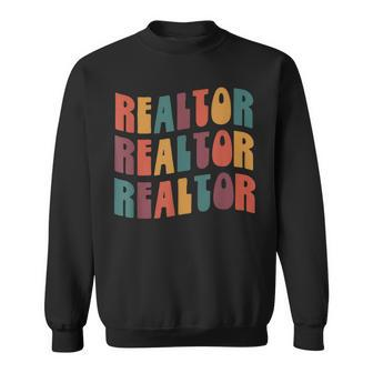Realtor Groovy Retro Colorful Design Real Estate Agent Sweatshirt | Mazezy AU