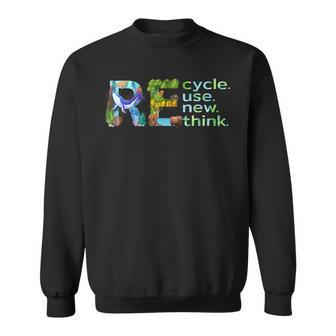 Recycle Reuse Renew Rethink Funny Earth Day 2023 Sweatshirt | Mazezy