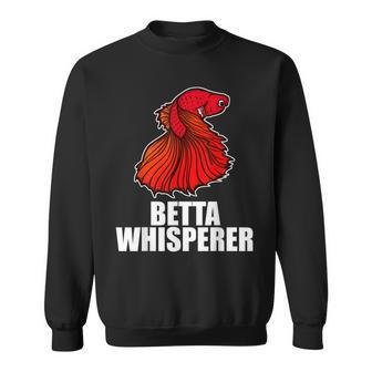 Red Betta Fish Lovers Siamese Red Betta Whisperer Gift Men Women Sweatshirt Graphic Print Unisex - Seseable