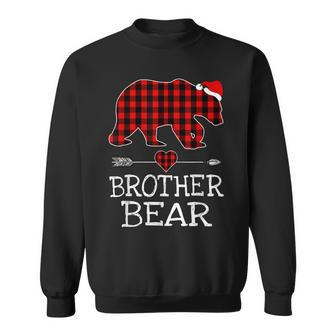 Red Buffalo Plaid Brother Bear Funny Christmas Pajama Family Men Women Sweatshirt Graphic Print Unisex - Thegiftio UK