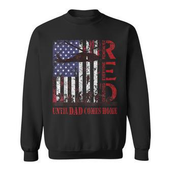 Red Friday For My Dad Remember Everyone Deployed Us Flag Men Women Sweatshirt Graphic Print Unisex - Seseable