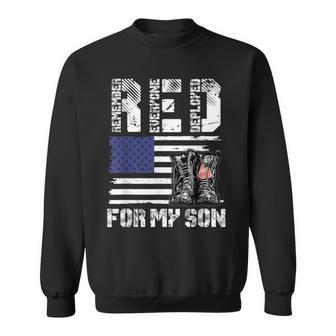 Red Friday For My Son Remember Everyone Deployed Military Sweatshirt | Mazezy