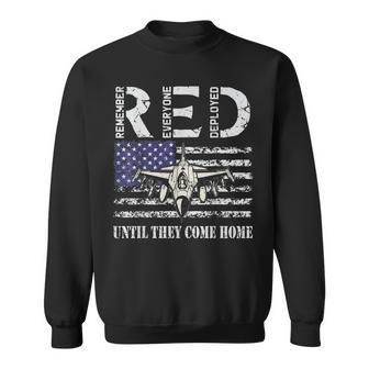 Red Friday Military Air Force Usaf Us Flag Veteran Men Women Sweatshirt Graphic Print Unisex - Seseable