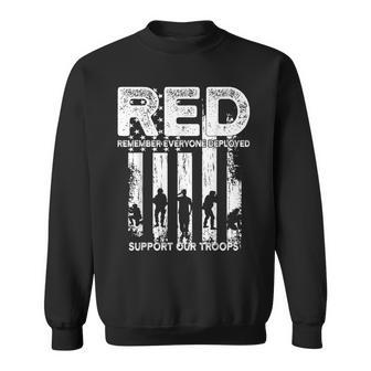 Red Friday Military Veteran Support Our Troops Sweatshirt - Seseable