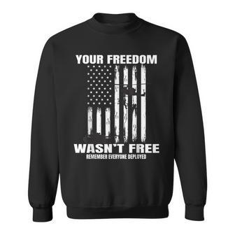 Red On Fridays Military Veteran Patriotic American Usa Flag Sweatshirt - Seseable