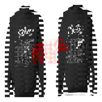 Red Plaid Baby Bear Buffalo Matching Family Pajama Christmas Men Women Sweatshirt Graphic Print Unisex - Thegiftio