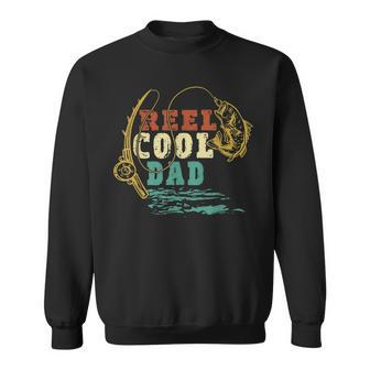 Reel Cool Dad Vintage Fishing Fathers Day Daddy Fisherman Sweatshirt - Seseable