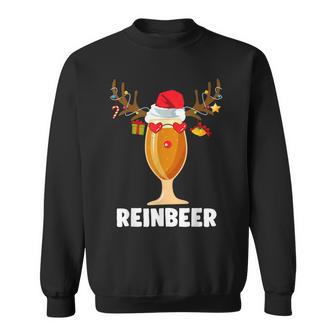Reinbeer Christmas Santa Lights Reindeer Gifts Beer Lover Men Women Sweatshirt Graphic Print Unisex - Seseable