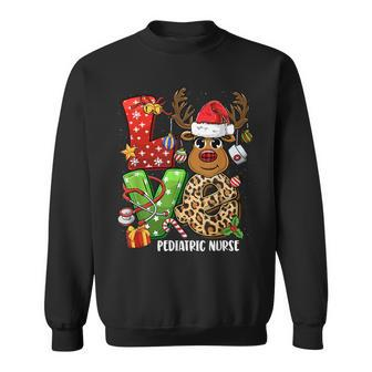 Reindeer Family Christmas Love Pediatric Nurse Xmas Men Women Sweatshirt Graphic Print Unisex - Seseable