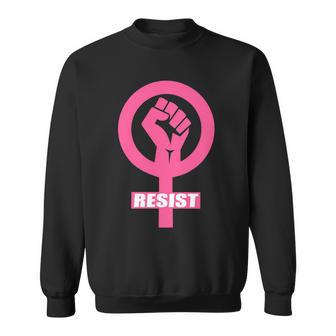 Resist Fist Womens Rights Logo Anti Trump Protest Sweatshirt - Monsterry