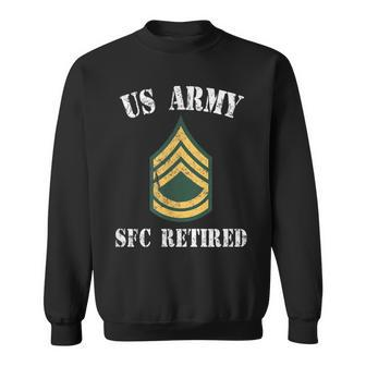 Retired Army Sergeant First Class Military Veteran Men Women Sweatshirt Graphic Print Unisex - Seseable