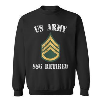 Retired Army Staff Sergeant Military Veteran Retiree Men Women Sweatshirt Graphic Print Unisex - Seseable