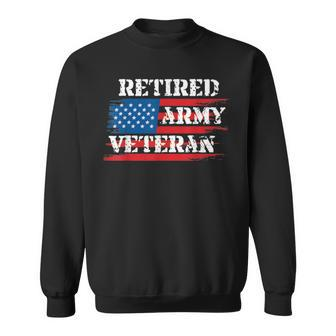 Retired US Army Military Veteran Gift Men Women Sweatshirt Graphic Print Unisex - Seseable