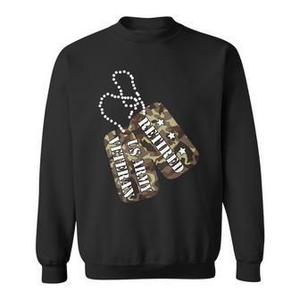 Retired Us Army Veteran Dog Tag Men Women Sweatshirt Graphic Print Unisex | Seseable UK