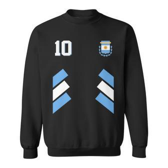 Retro 10 Argentina Jersey Argentinian Soccer Flag Sweatshirt - Monsterry UK