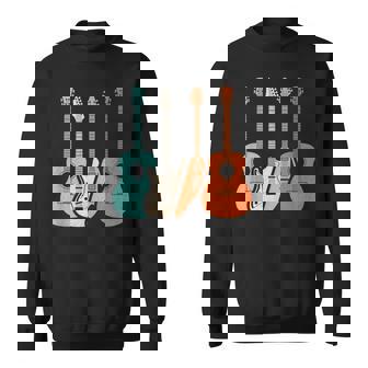 Retro Acoustic Guitar Electric Guitar Guitarist Music Lover Sweatshirt | Mazezy