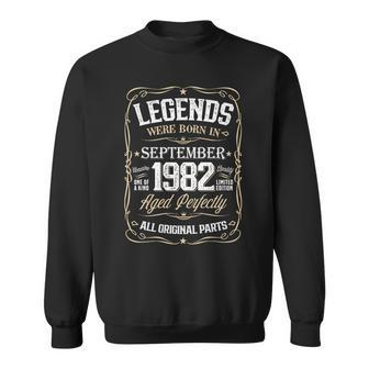 Retro Birthday Legends Were Born In 1982 September Men Women Sweatshirt Graphic Print Unisex - Thegiftio UK