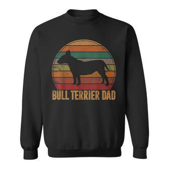 Retro Bull Terrier Dad Bully Daddy Dog Owner Pet Father Sweatshirt - Seseable