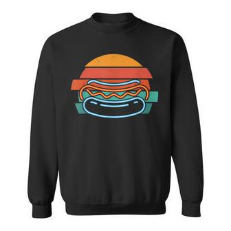 Retro Burger Sunset Sweatshirt für Herren – Vintage Design Schwarz - Seseable