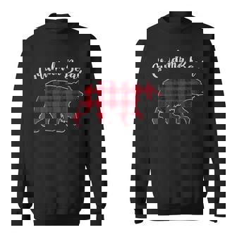 Retro Christmas Family Gifts Grandma Bear Red Plaid Buffalo Men Women Sweatshirt Graphic Print Unisex - Thegiftio UK