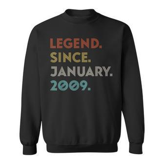 Retro Color Legend Since Januar 2009 Vintage Geburtstag Sweatshirt - Seseable