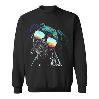 Retro Disco Dog Boxer Dog Sweatshirt | Mazezy