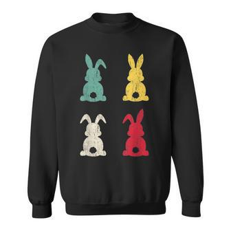 Retro Easter Bunny Cute Happy Easter Vintage Colorful Rabbit Sweatshirt - Seseable
