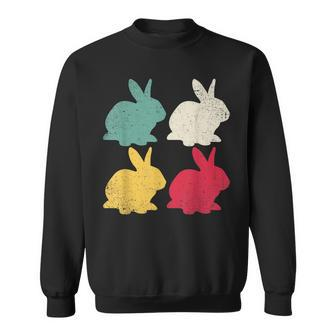 Retro Easter Bunny Rabbit Vintage Men Dad Kids Women Gift V2 Sweatshirt - Seseable