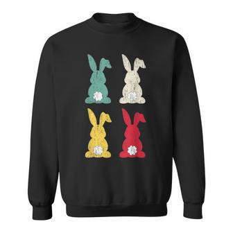 Retro Easter Bunny Vintage Colorful Rabbit Cute Happy Easter Sweatshirt - Seseable