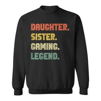 Retro Gamer Girl Sweatshirt, Vintage Gaming Legend Tochter & Schwester - Seseable