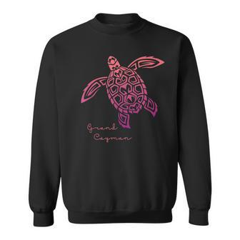 Retro Grand Cayman Islands Sea Turtle Polynesian Vintage Men Women Sweatshirt Graphic Print Unisex - Seseable