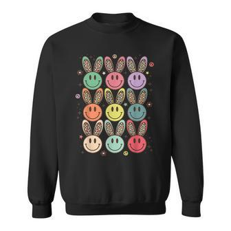 Retro Groovy Bunny Cute Hoppy Easter Day Hippie Sweatshirt - Thegiftio UK