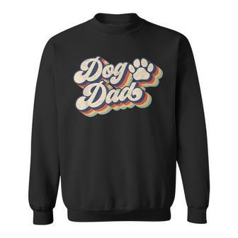 Retro Groovy Dog Dad Daddy Fathers Day Dogs Paw Puppy Lover Sweatshirt - Thegiftio UK