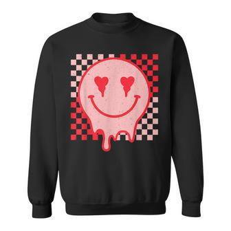 Retro Groovy Valentines Day Hippie Heart Funny Matching Sweatshirt - Thegiftio UK