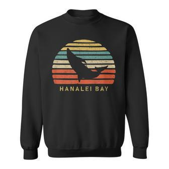 Retro Hanalei Bay Hawaii Dolphin Men Women Sweatshirt Graphic Print Unisex - Seseable