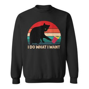 Retro I Do What I Want Vintage Cat Sweatshirt - Seseable