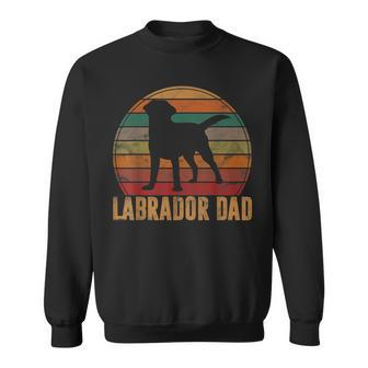 Retro Labrador Dad Gift Dog Daddy Golden Black Lab Father Sweatshirt - Seseable