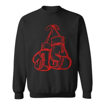 Retro Love Red Boxing Gloves Gifts Boxer Gift Sweatshirt - Seseable