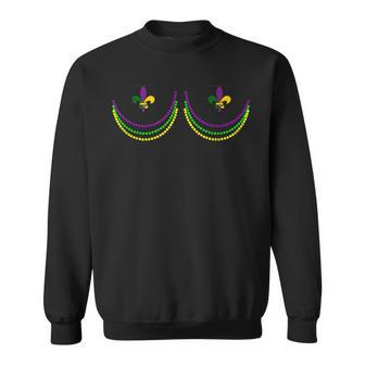 Retro Mardi Gras Pun Outline Girls Friends Sweatshirt - Seseable