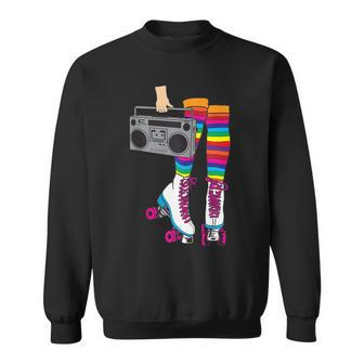 Retro Rollerskates Funny 80S Roller Disco Skating Girl Gift Sweatshirt - Seseable