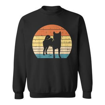 Retro Sunset Shiba Inu Silhouette Vintage Dog Owner Gift Sweatshirt - Seseable