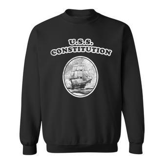 Retro Uss Constitution Design By Turbo Volcano Sweatshirt - Seseable