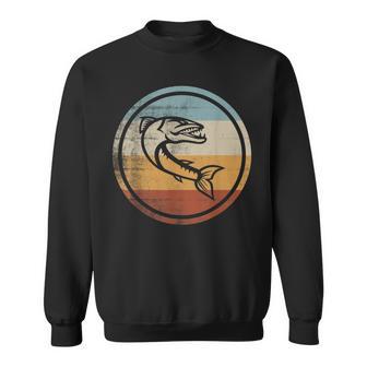 Retro Vintage Angeln Fischen Großer Barrakuda Sweatshirt - Seseable